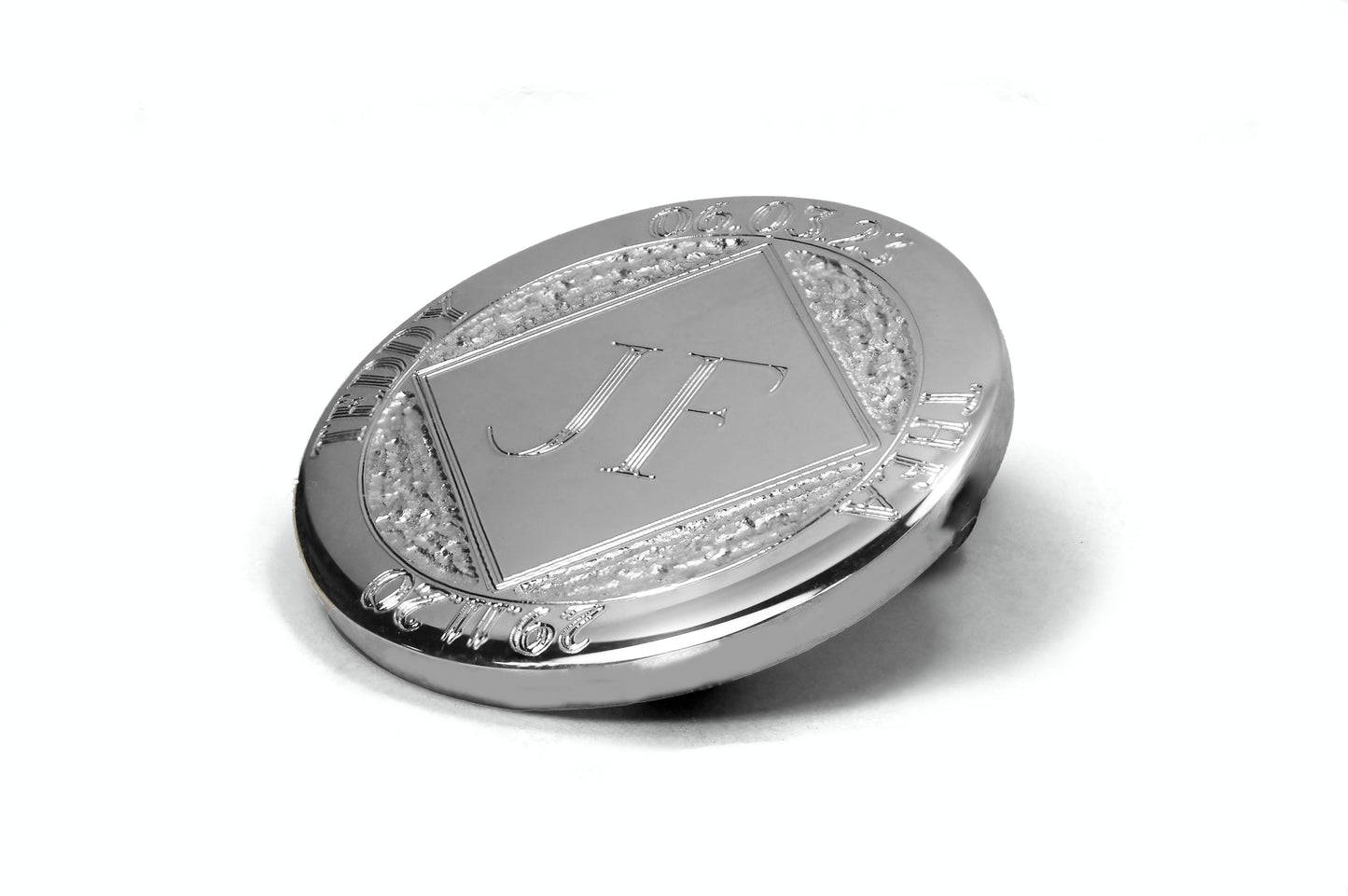 9ct White Gold Personalised Golf Ball Marker | Signature Edition | Hallmarked Precious Metall