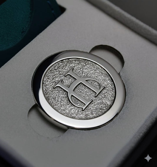 Sterling Silver Personalised Golf Ball Marker | Prestige Edition | Hallmarked Precious Metal