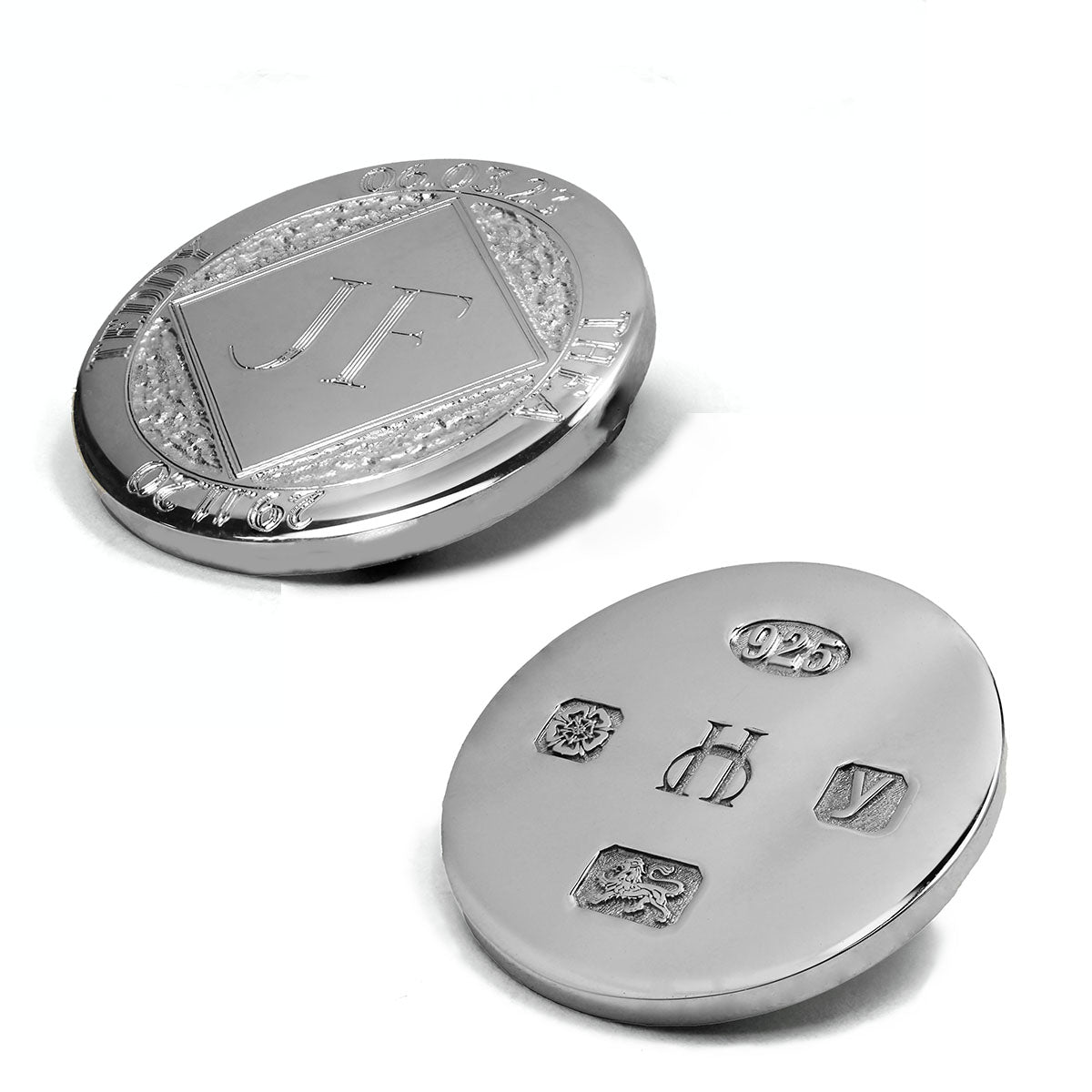 Sterling Silver Personalised Golf Ball Marker | Signature Edition | Hallmarked Precious Metal